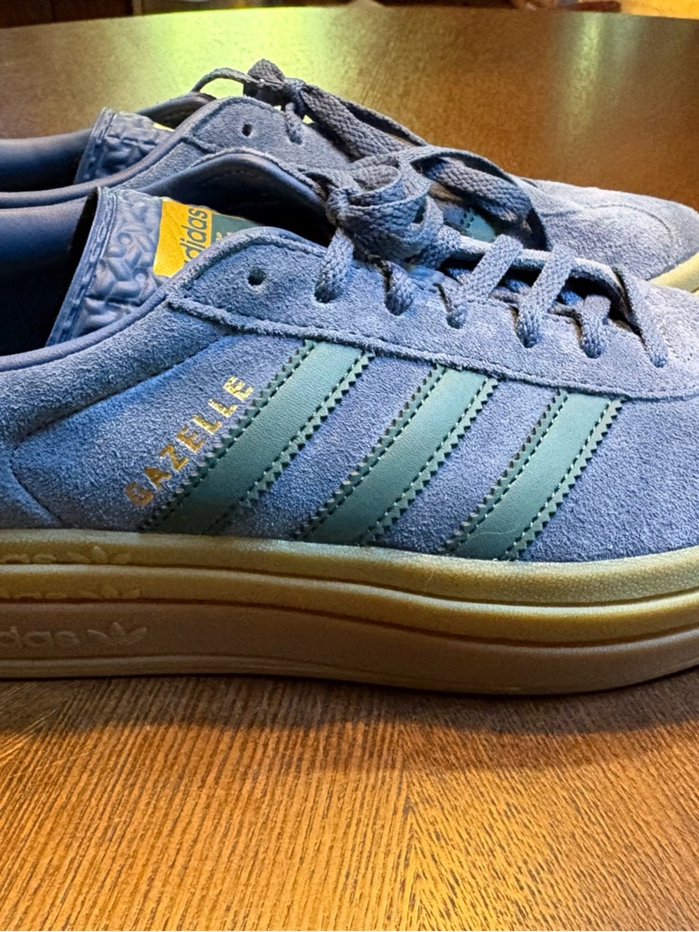 Adidas Gazelle Bold Suede Sneakers in Dusty Blue
